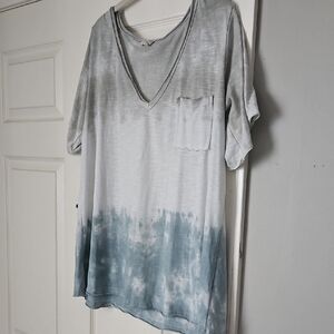 POL Gray and Blue Short Sleeve Tee